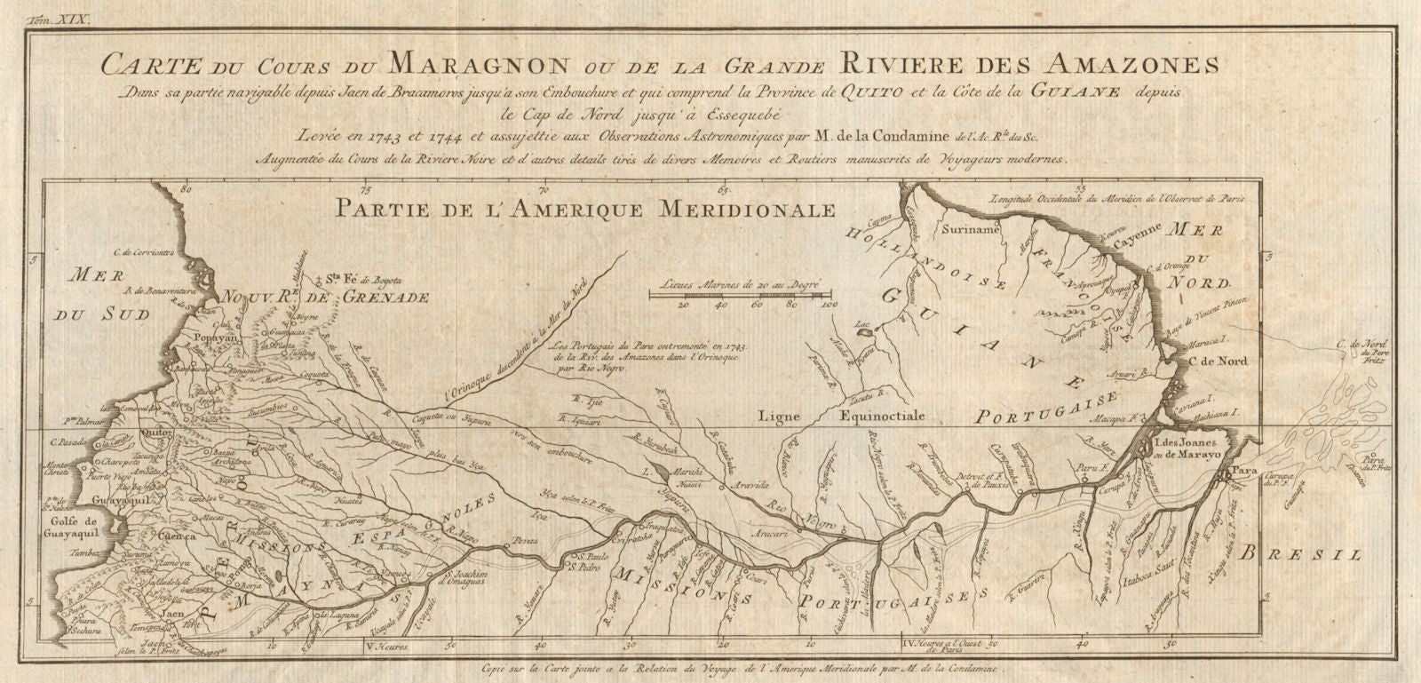 'Cours du Maragnon ou de la Grande Riviere des Amazones'. BELLIN/SCHLEY 1772 map